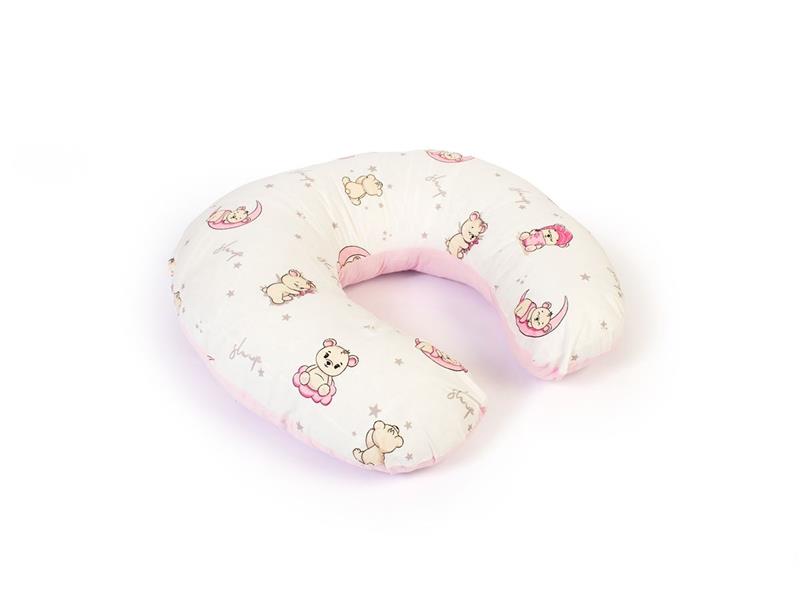 Μαξιλάρι Θηλασμού bebe Bear's Nest 04 60x50x15 White-Pink 100% Cotton