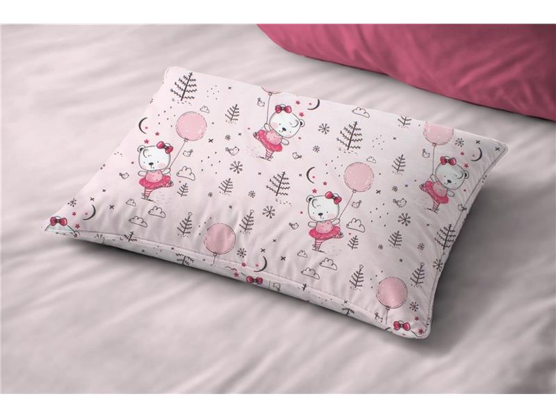 Μαξιλαροθήκη Εμπριμέ bebe Ballerina Bear 598 35X45 Pink 100% Cotton