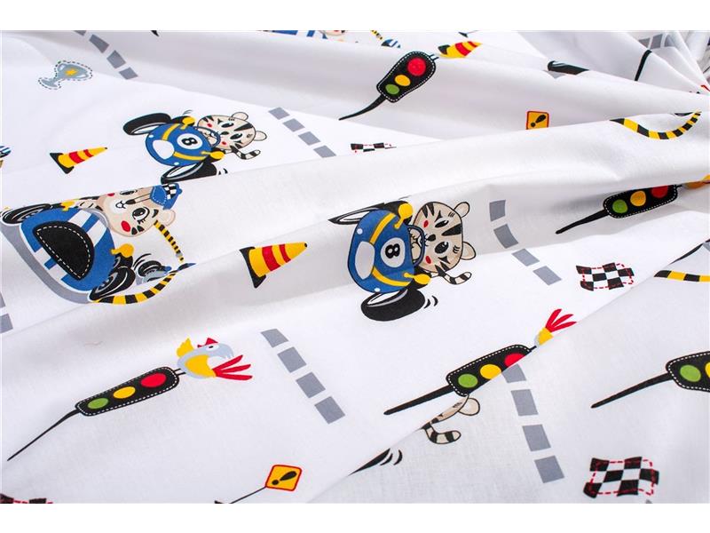 Πάνα Χασέ bebe Animal Grand Prix 589 80X80 White-Blue 100% Cotton