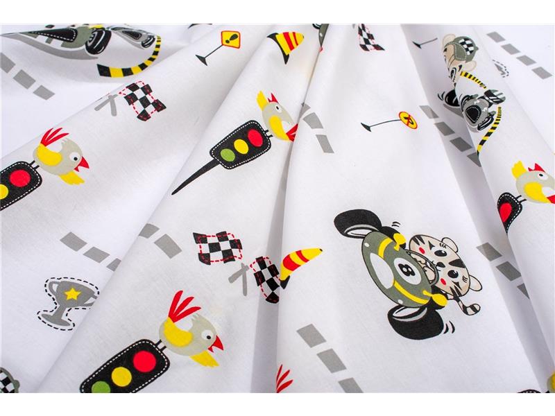 Πάνα Χασέ bebe Animal Grand Prix 590 80X80 White-Olive 100% Cotton