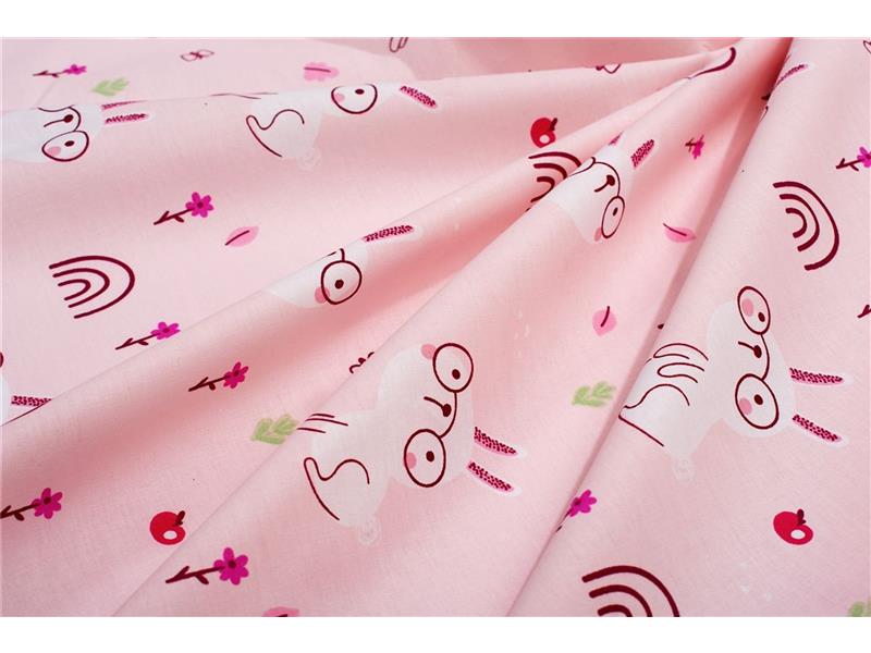 Σεντονάκι Λίκνου bebe Rabbit Garden 585 80X110 Pink 100% Cotton