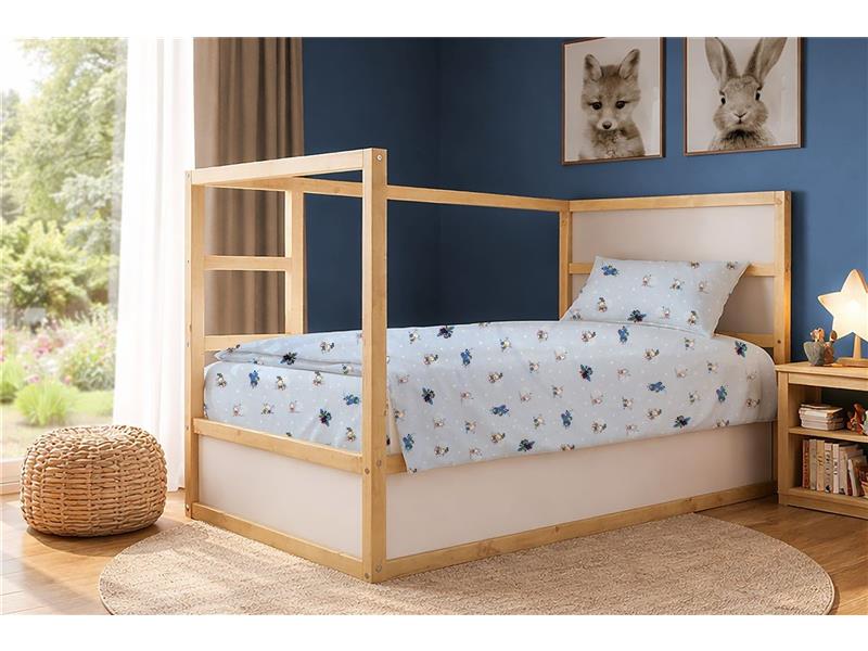 Σεντόνια Εμπριμέ Σετ 3 τεμ kids Bear's Playtime 591 160X240 Sky Blue 100% Cotton