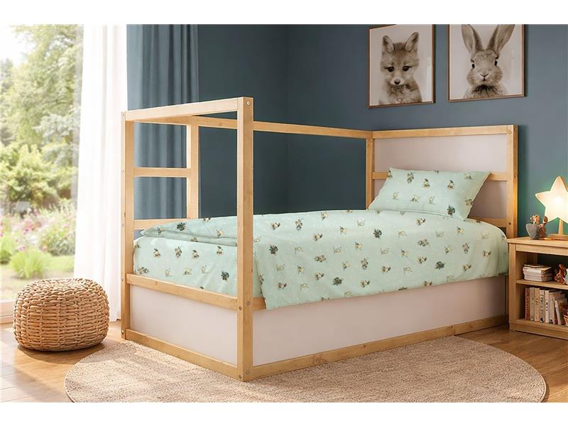 Σεντόνια Εμπριμέ Σετ 3 τεμ kids Bear's Playtime 593 160X240 Mint 100% Cotton