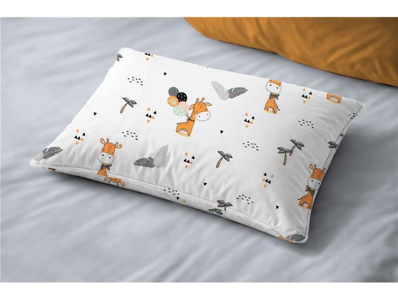 Μαξιλαροθήκη Εμπριμέ bebe Giraffe 599 35X45 White-Orange 100% Cotton