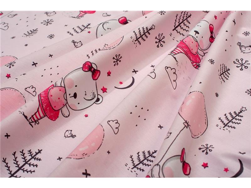 Πάνα Χασέ bebe Ballerina Bear 598 80X80 Pink 100% Cotton