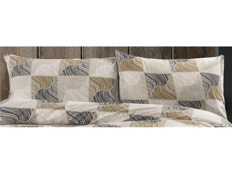 Μαξιλαροθήκη Εμπριμέ Κλεοπάτρα 609 50X70 Beige-Black 70/30 Cott/Pol