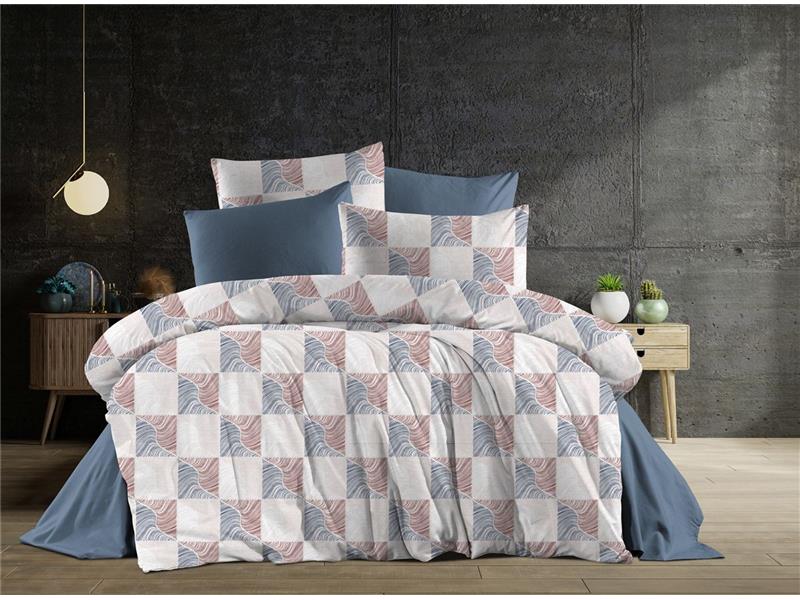 Πάπλωμα Εμπριμέ Κλεοπάτρα 610 220X240 Blue-Red 70/30 Cott/Pol