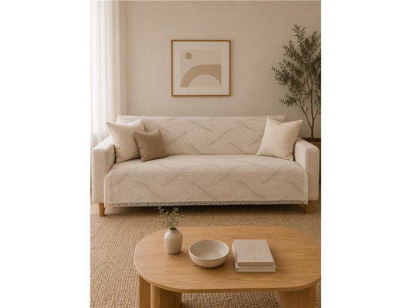 Σετ Ριχτάρια 3τεμ Βαμβακερά Wave Ivory