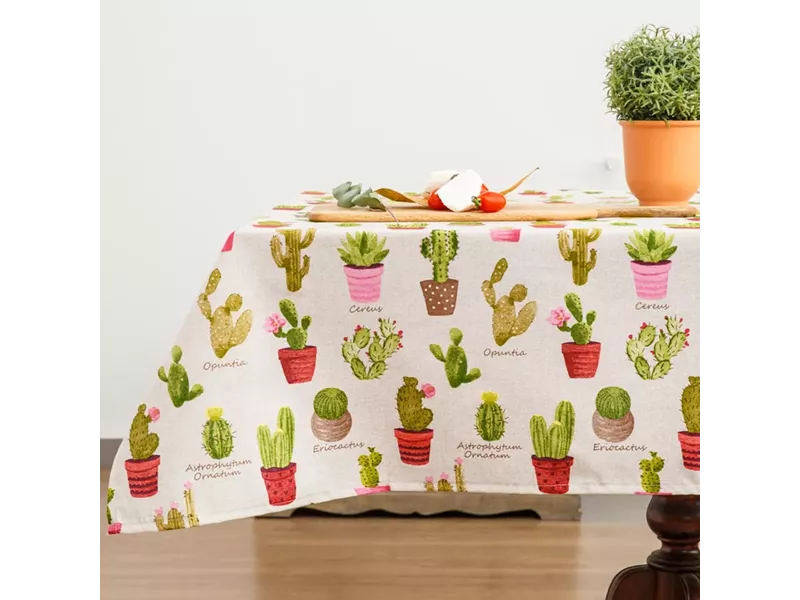 Τραβέρσα Cacti Μπεζ-Κεραμιδί 50 x 140 cm