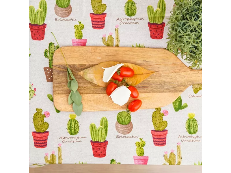 Τραβέρσα Cacti Μπεζ-Κεραμιδί 50 x 140 cm