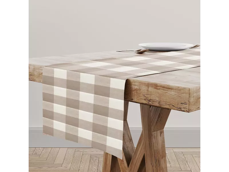 Καρέ Αδιαβροχοποιημένο Καρώ Μπεζ 90 x 90 cm
