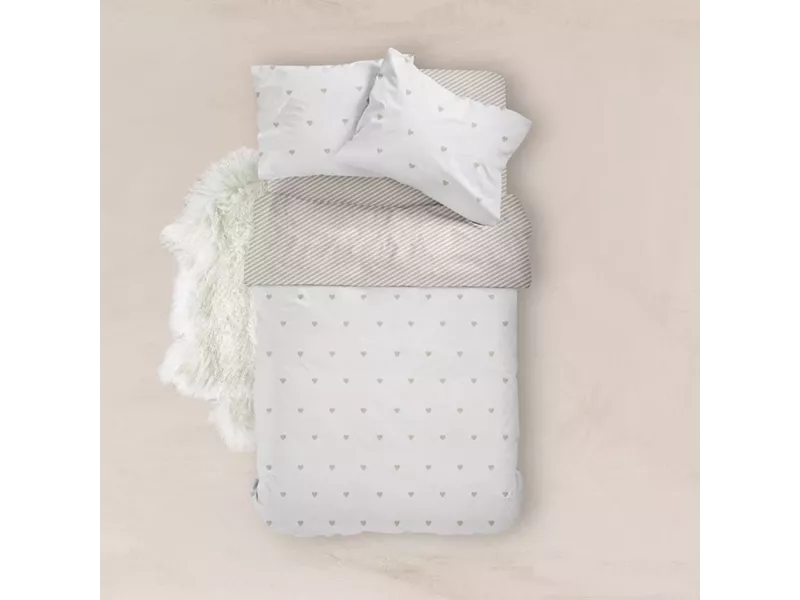 Σεντόνι Mix & Match Hearts Διπλό Μπεζ 220 x 240 cm