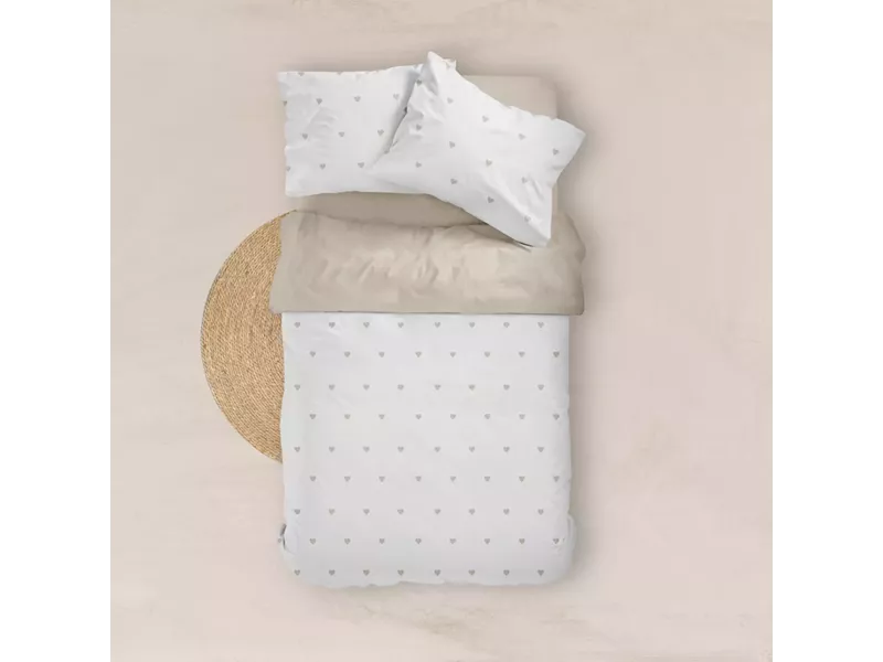 Σεντόνι Mix & Match Hearts Μονό Μπεζ 160 x 240 cm