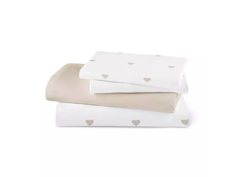 Σεντόνι Mix & Match Hearts Μονό Μπεζ 160 x 240 cm