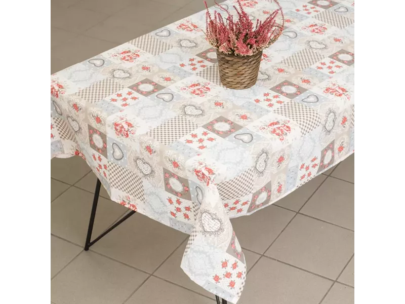 Τραπεζομάντηλο Hearts 140 x 220 Μπεζ 140 x 140 cm