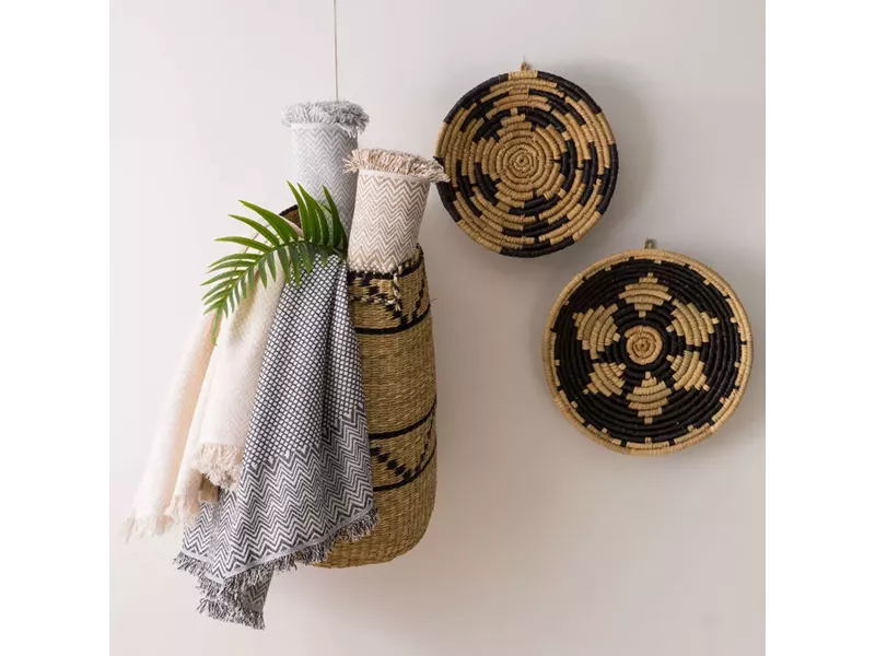 Ριχτάρι Βαμβακερό Διθέσιο Tribal Γκρι 180 x 250 cm