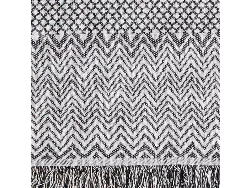 Ριχτάρι Βαμβακερό Τετραθέσιο Tribal Μαύρο 180 x 350 cm