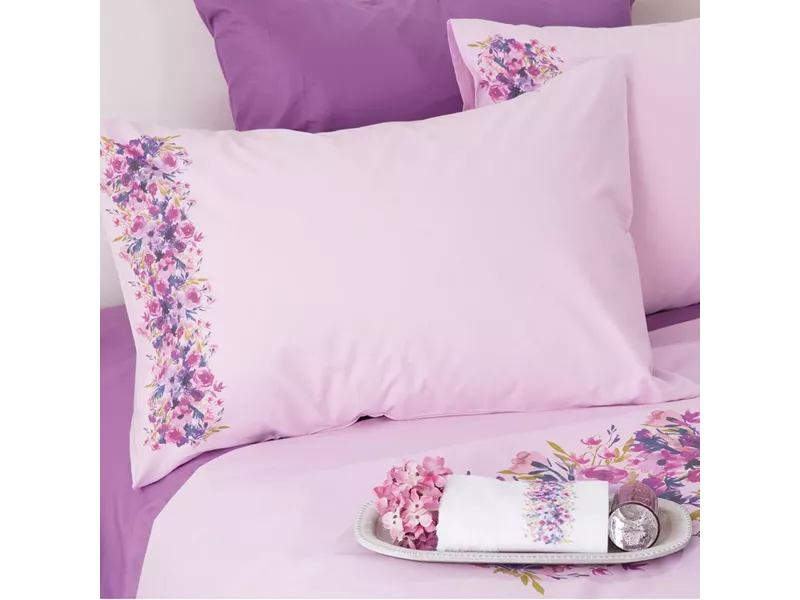 Σεντόνι Digital Print Σετ Παιώνια Υπέρδιπλο Λιλά 220 x 240 cm + (2) 50 x 70 cm