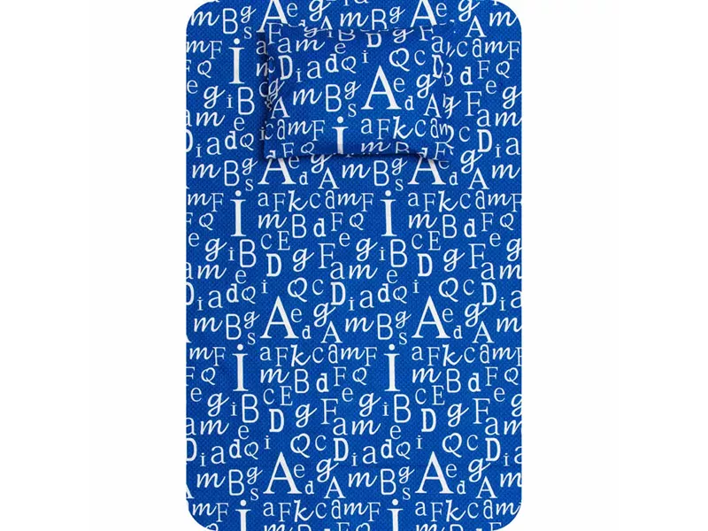 Σεντόνι Σετ 2ΤΜΧ Γράμματα Μονό Μπλε 160 x 240 cm + 50 x 70 cm