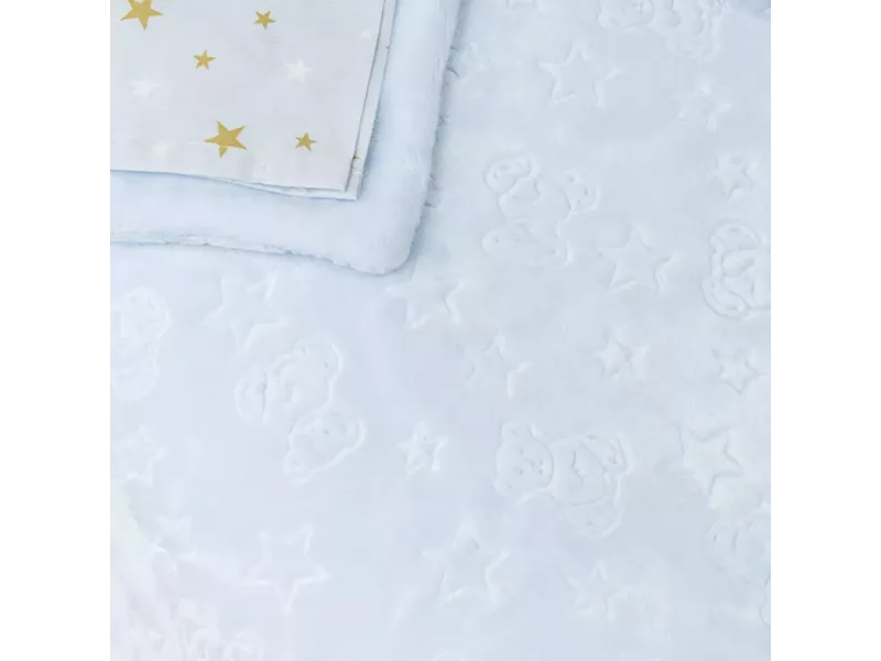 Κουβέρτα Κούνιας Teddy Bear Γαλάζιο 110 x 140 cm