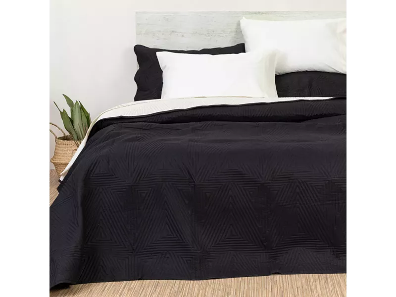 Κουβερλί Premium Υπέρδιπλο Μαύρο-Εκρού 220 x 240 cm
