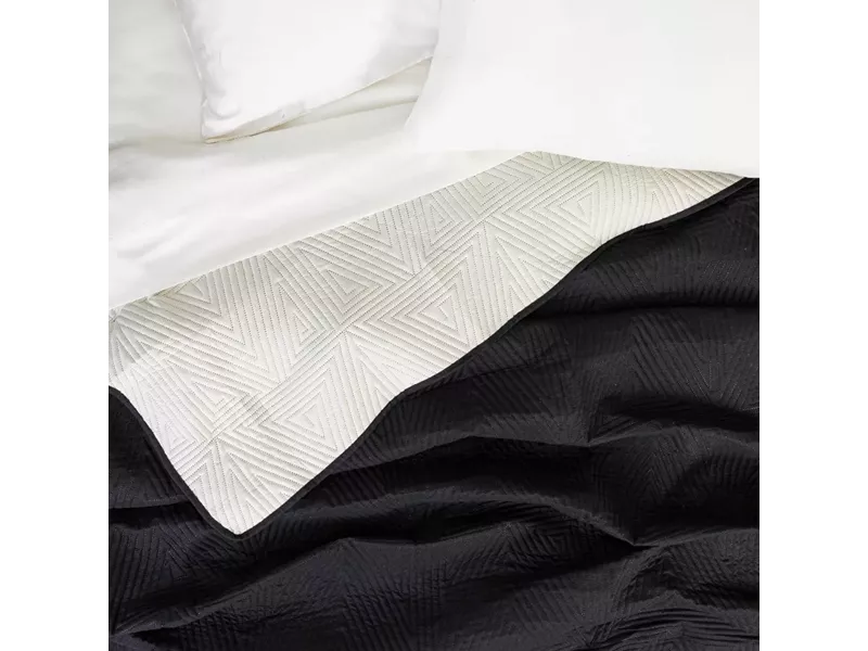 Κουβερλί Premium Υπέρδιπλο Μαύρο-Εκρού 220 x 240 cm