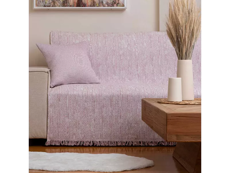 Ριχτάρι Βαμβακερό Διθέσιο Boho Λιλά 180 x 250 cm