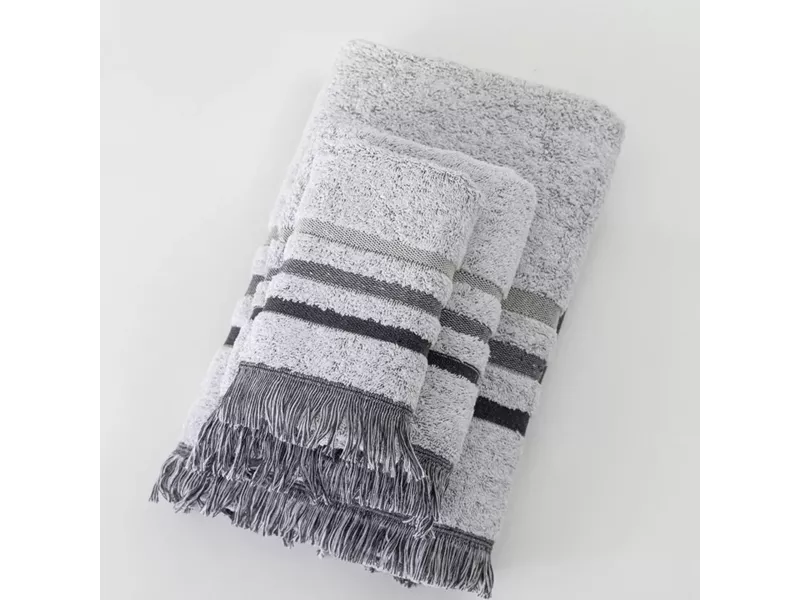 Πετσέτες Σετ 3ΤΜΧ Jill σε Κουτί Γκρι 70 x 140 / 50 x 90 / 30 x 50 cm