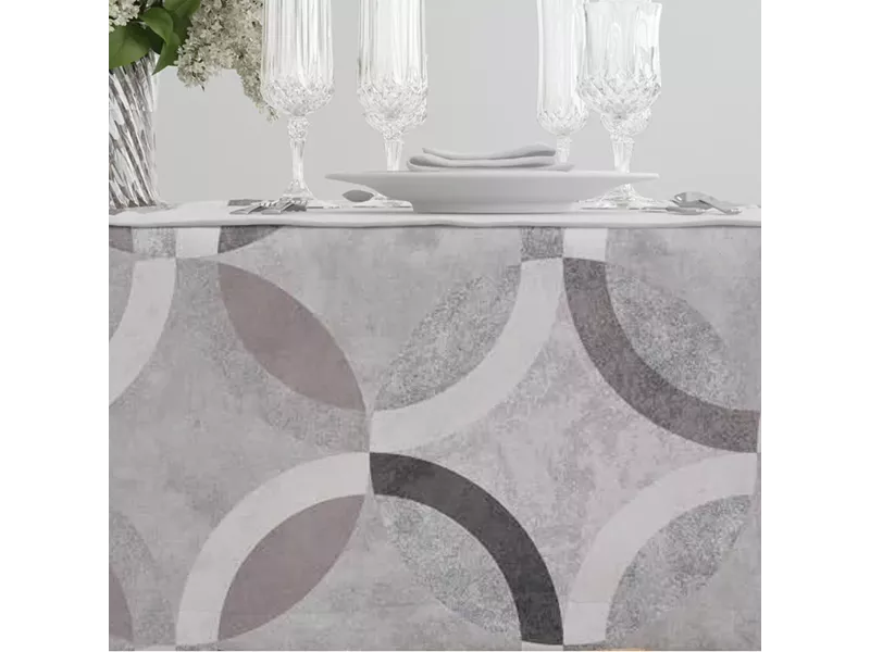Τραπεζομάντηλο Κύκλοι 140x140 Γκρι 140 x 140 cm