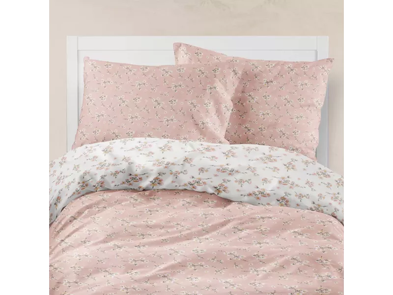 Σεντόνια Εμπριμέ Σετ Jasmine Υπέρδιπλα Ροζέ (2) 240 x 260 cm + (2) 50 x 70 cm