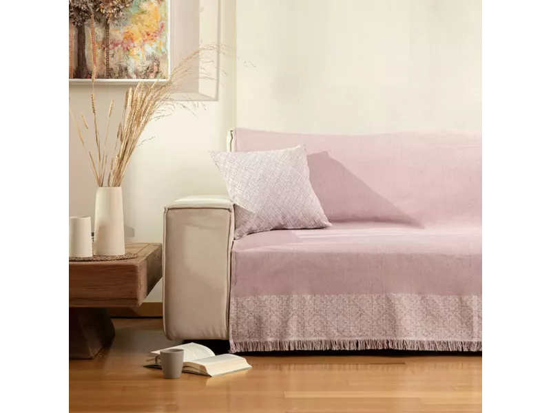 Ριχτάρι Βαμβακερό Διθέσιο Iris Ροζέ 180 x 250 cm