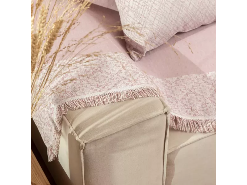 Ριχτάρι Βαμβακερό Διθέσιο Iris Ροζέ 180 x 250 cm