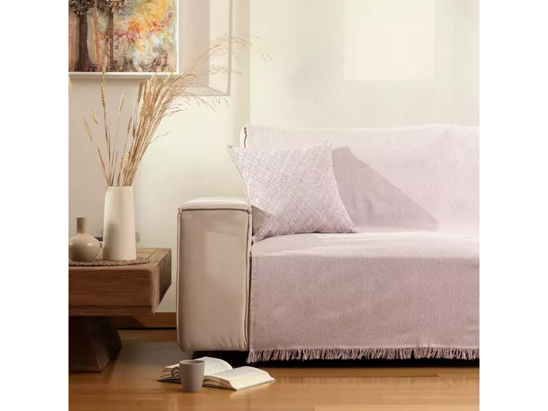 Ριχτάρι Βαμβακερό Πολυθρόνας Aztek Ροζέ 180 x 180 cm