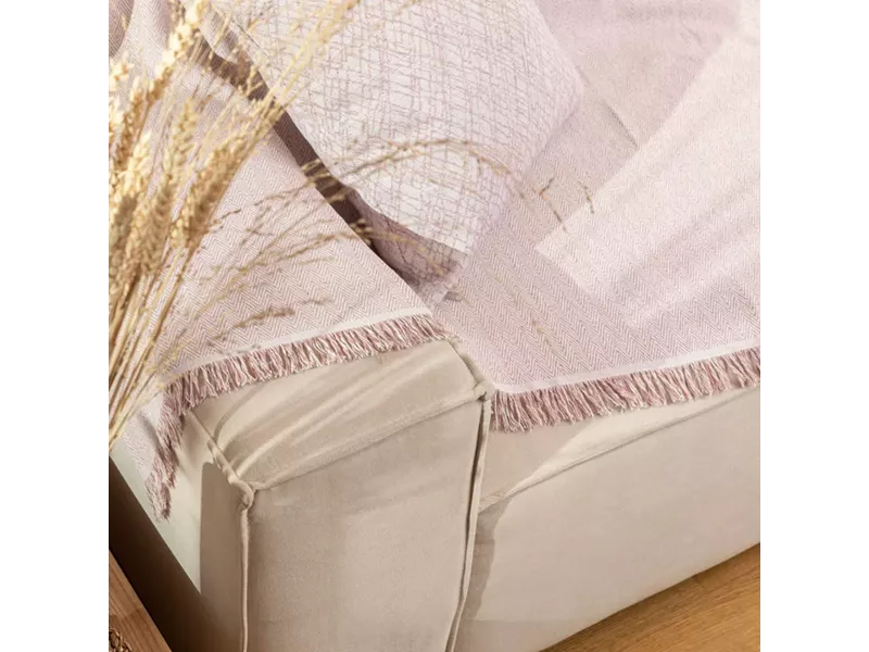 Ριχτάρι Βαμβακερό Πολυθρόνας Aztek Ροζέ 180 x 180 cm