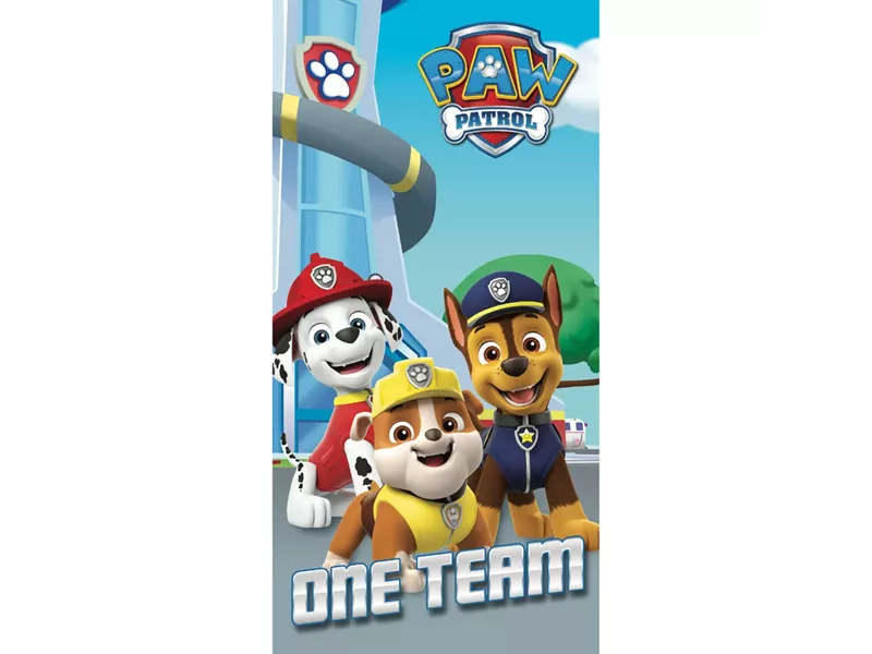 Πετσέτα Θαλάσσης Βαμβακερή Βελούδινη Paw Patrol 320gsm Τυρκουάζ 70 x 140 cm