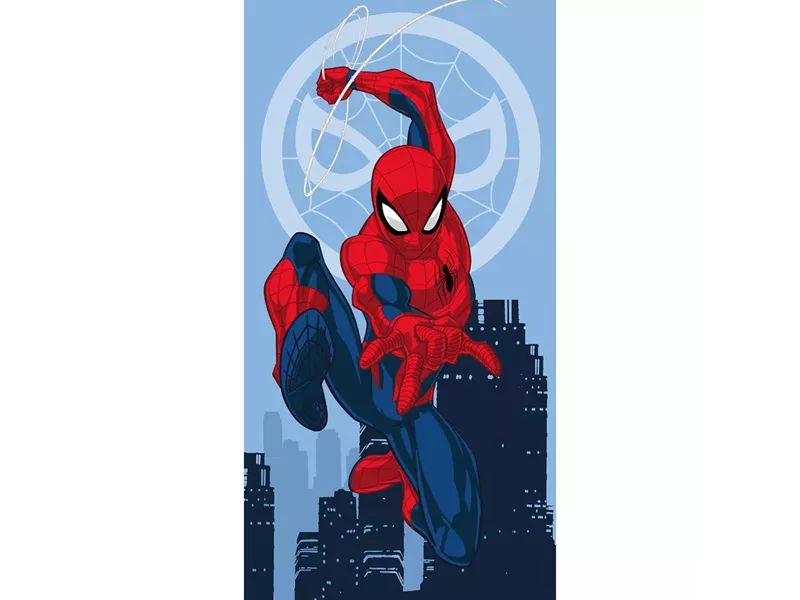 Πετσέτα Θαλάσσης Βαμβακερή Βελούδινη Spiderman 320gsm Μπλε 70 x 140 cm