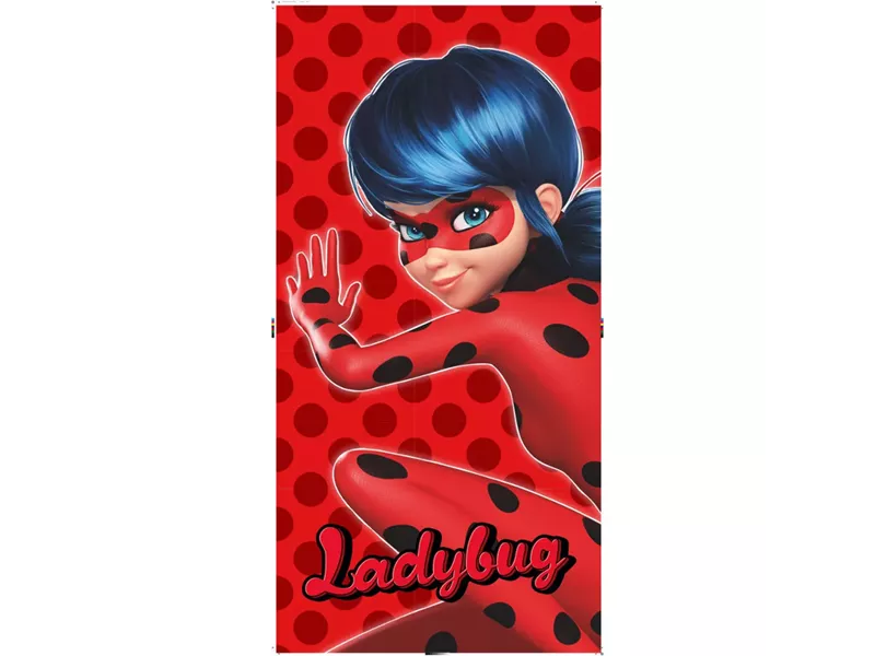 Πετσέτα Θαλάσσης Βαμβακερή Βελούδινη Ladybug 320gsm Κόκκινο 70 x 140 cm