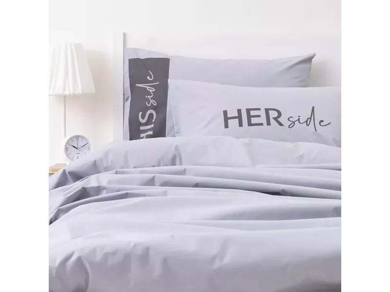 Ζεύγος Μαξιλαροθήκες His&Hers Side Ποντικί (2) 50 x 70 cm