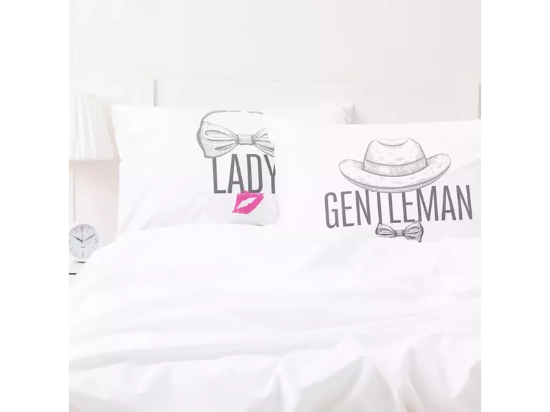 Ζεύγος Μαξιλαροθήκες Ladies&Gentlemen Λευκό (2) 50 x 70 cm