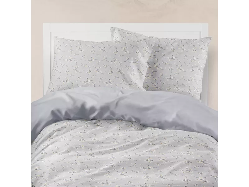 Σεντόνια Εμπριμέ Σετ Jasmine Υπέρδιπλα Γκρι (2) 240 x 260 cm + (2) 50 x 70 cm