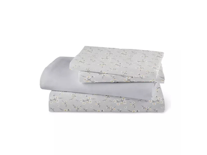 Σεντόνια Εμπριμέ Σετ Jasmine Υπέρδιπλα Γκρι (2) 240 x 260 cm + (2) 50 x 70 cm