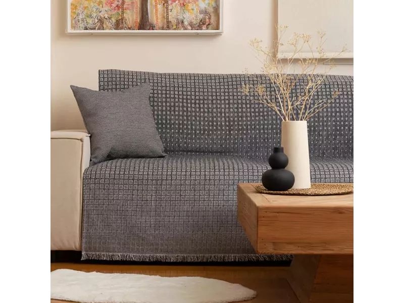 Ριχτάρι Σενίλ Τριθέσιο Solana Γκρι 180 x 350 cm