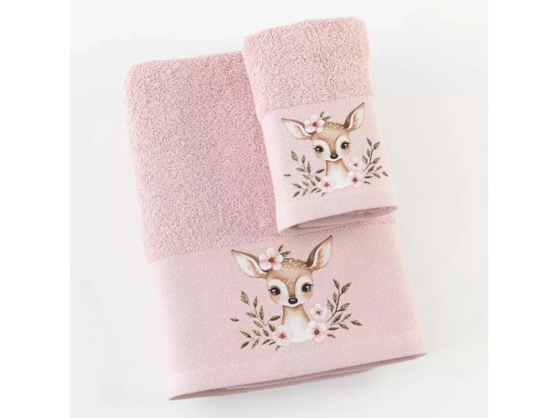 Πετσέτες Σετ 2ΤΜΧ Bambi Πούδρα 70 x 120 / 30 x 50 cm