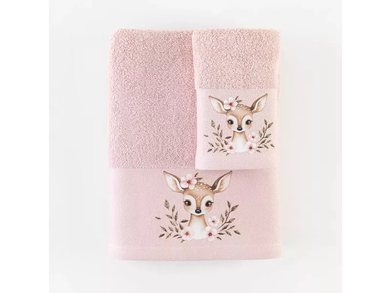 Πετσέτες Σετ 2ΤΜΧ Bambi Πούδρα 70 x 120 / 30 x 50 cm