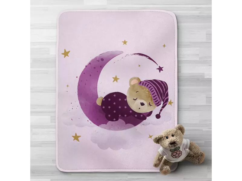 Κουβέρτα Κούνιας Sleeping Bear Μωβ 100 x 140 cm
