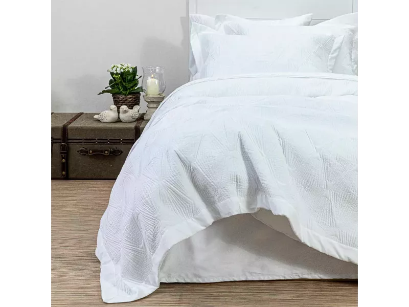 Κουβερλί Σετ Φαίδρα Υπέρδιπλο Λευκό 220 x 240 cm + (2) 50 x 70 cm