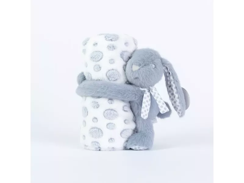 Κουβέρτα Αγκαλιάς Σετ Κουκλάκι Rabbit Γκρι 75 x 100 cm