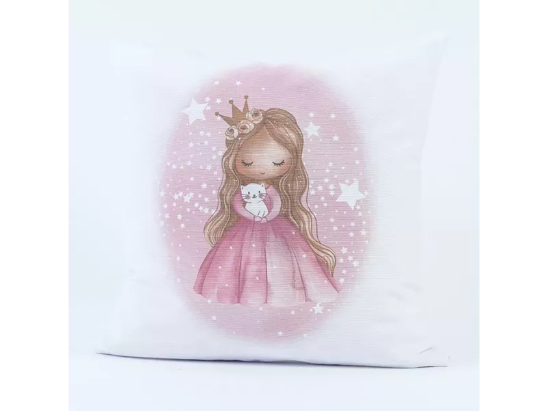 Μαξιλάρι Διακοσμητικό Printed Little Queen Λευκό 45 x 45 cm
