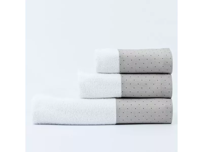 Πετσέτες Σετ 3ΤΜΧ Pois Λευκό 70 x 140 / 50 x 90 / 30 x 50 cm
