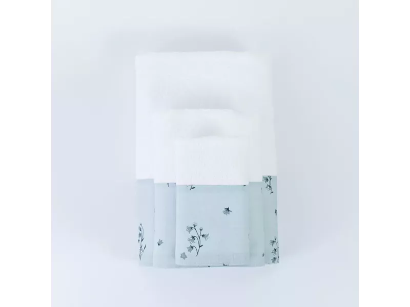 Πετσέτες Σετ 3ΤΜΧ Campanula Λευκό 70 x 140 / 50 x 90 / 30 x 50 cm